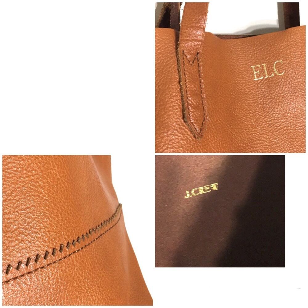 J. CREW tote bag bourbon pebble leather color - Picture 5 of 10